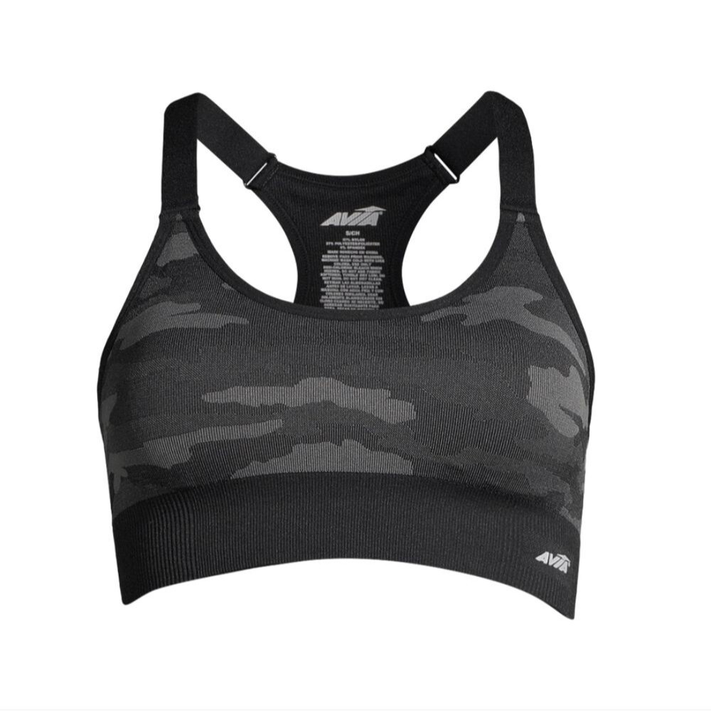 Avia Womens Seamless Moisture Wicking Keyhole Sports Bra, Size XXL
